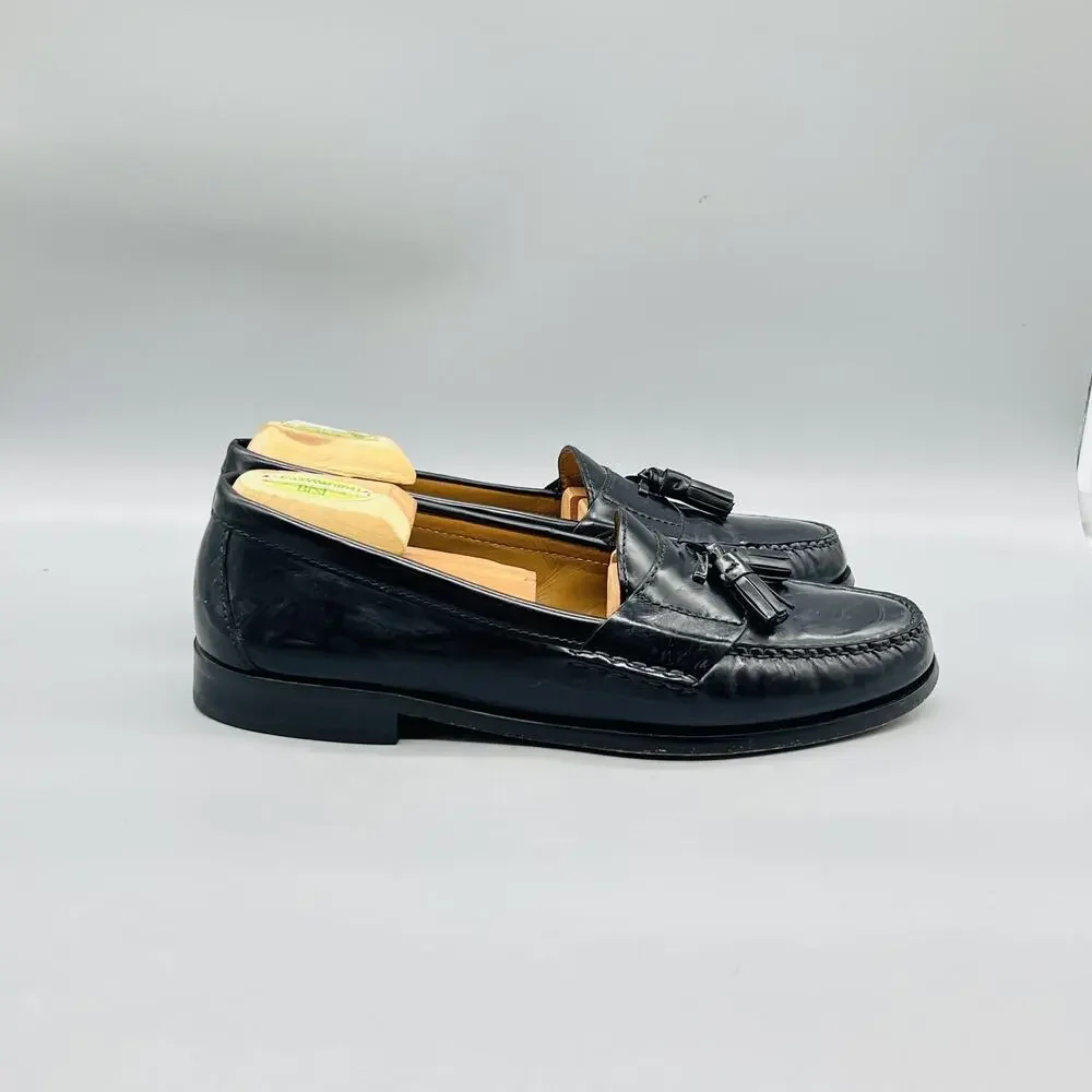 Cole Haan Shoes Mens 10 Black Leather Tassel Loafers Slip On Dress Round Toe